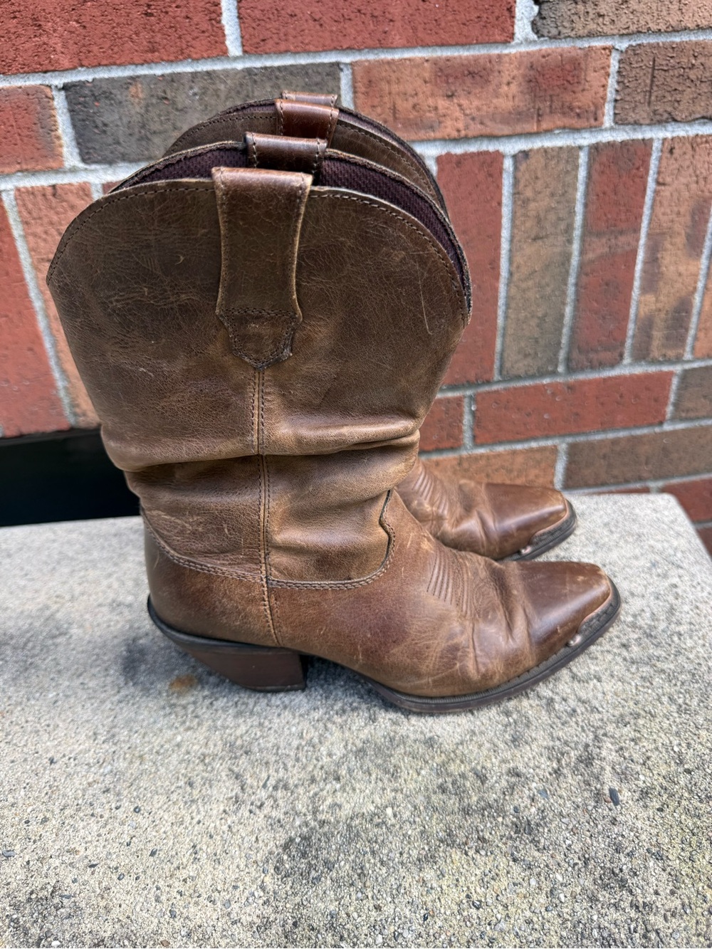 Durango Crush RD3494 Women’s 7.5 Brown Leather Slouch Cowboy Boots